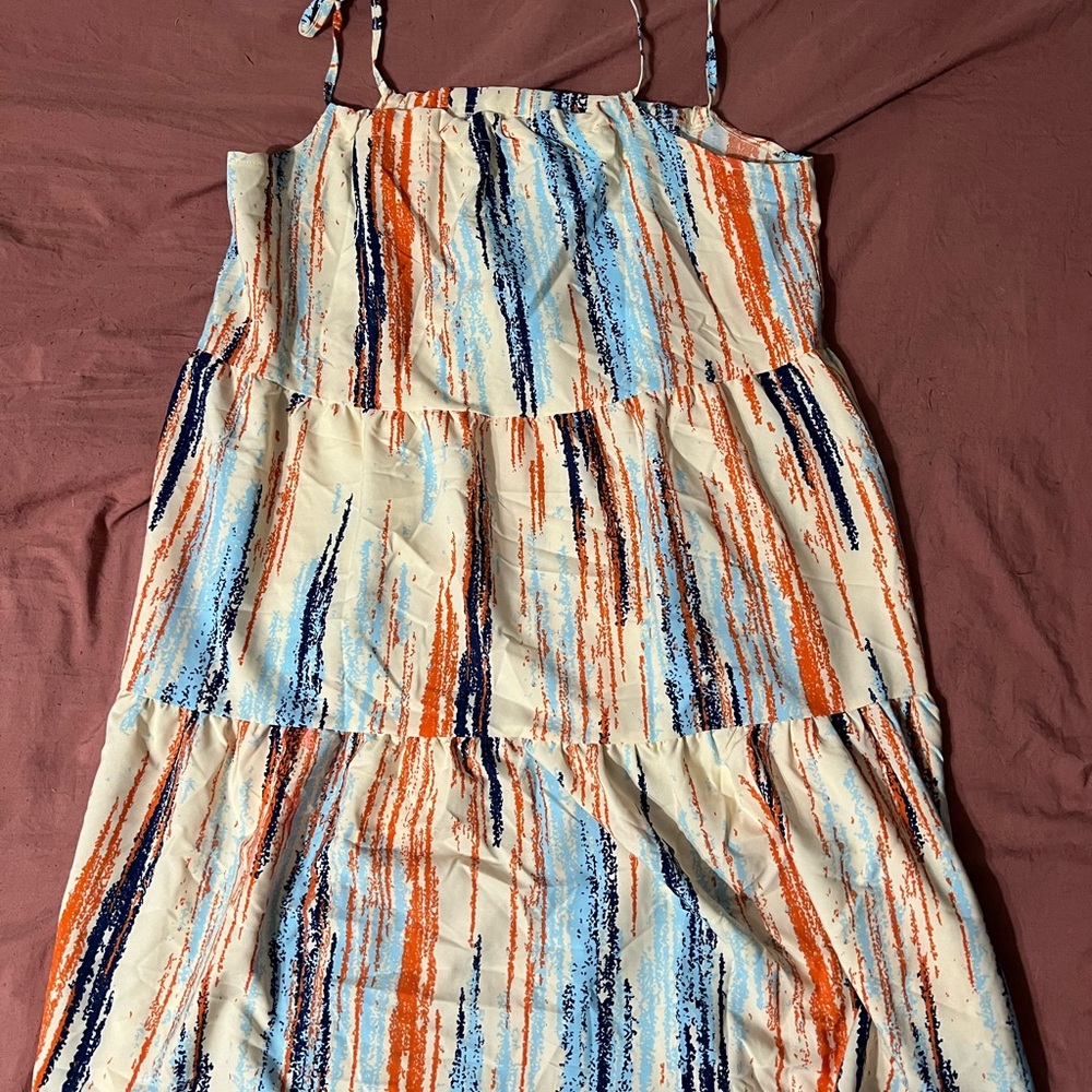 Striped Multicolor Sleeveless Dress